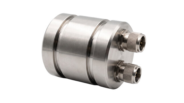 Industrial stainless steel sensor isolated on transparent background png
