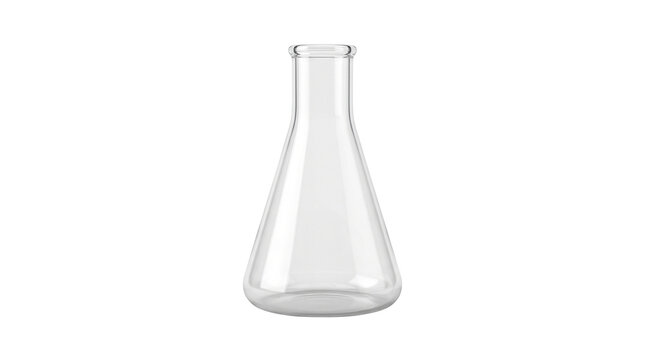 Empty glass Erlenmeyer flask isolated on transparent background png