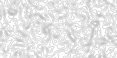 Naklejka premium Abstract modern contour line map background, fine linear pattern showing land elevation and altitude, for card, label and packaging design.