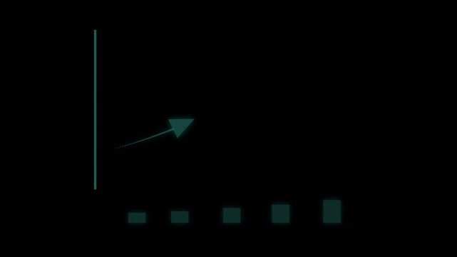 Modern animated business graph combining rising columns with a strong upward growth curve.