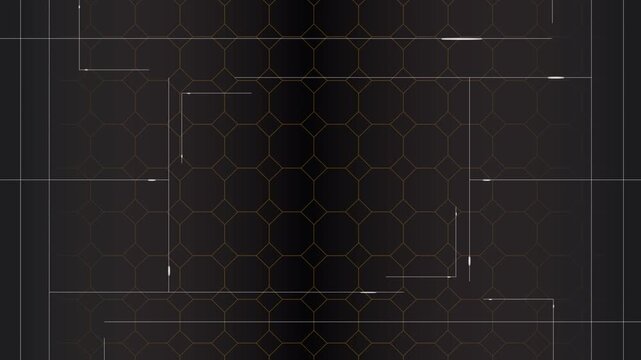 Animated video showing a futuristic, high-tech panel with lines and light, computer, interface, art, black