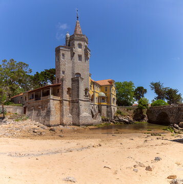 Historic Seaside Villa with Stone Tower on the Coast of Cascais Portugal