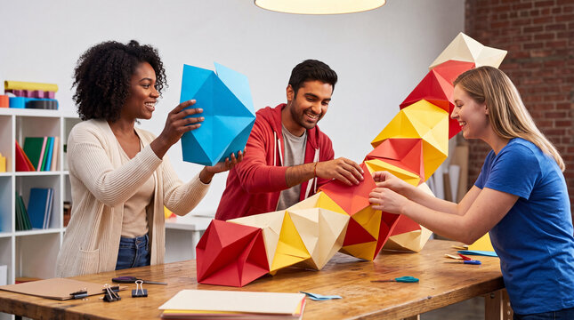 Collaborative creative lifestyle with paper sculpture