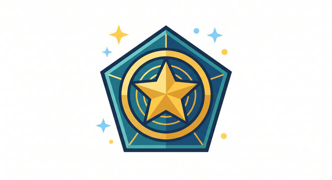 Golden Star of David Jewish Religious Symbol Vector Icon Design for Web Sign and Pattern Art