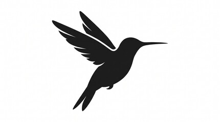 Fototapeta premium Hummingbird Silhouette Vector Logo Icon Flying Bird Illustration