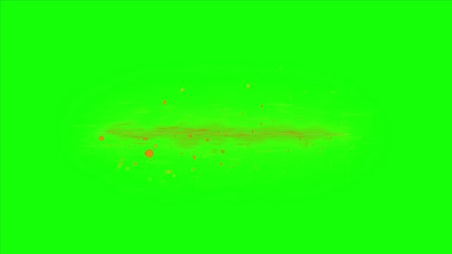 Glowing rectangular light frames emitting red particles over a vibrant green screen background overlay with floating particles isolated isolated against solid video glowing