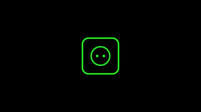 Minimalist green square outline icon, simple geometric shape for user interface design, digital graphic element for web and mobile applications