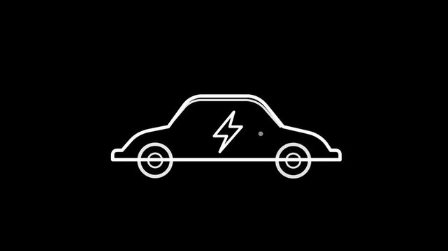 car with  energy power, or electricity minimalist automotive design element, abstract vehicle shape for branding and icons