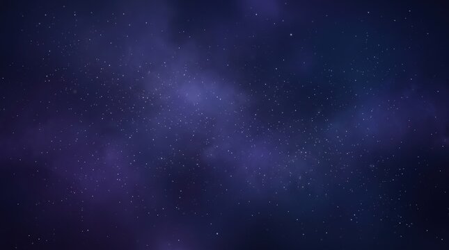 Deep space starfield with glowing nebula clouds in purple and blue hues, featuring scattered stars and cosmic dust, ideal for astronomys, science fiction themes, or serene