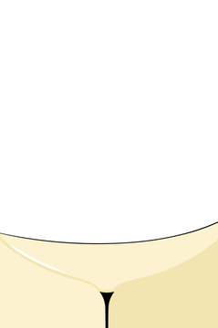 Elegant White Wine Glass Background with Copy Space, Minimal Beverage Vector Layout for Restaurant Menu, Event and Advertising