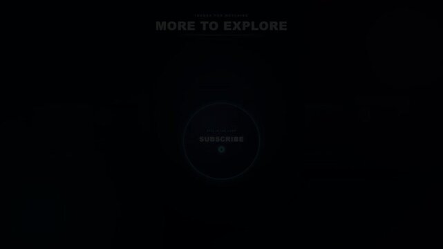Digital Media Interface: Subscribe Button Animation & Content Cards on Dark Background