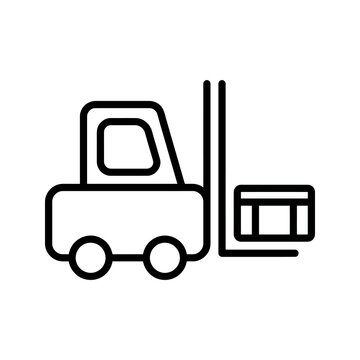 Forklift truck icon for warehouse logistics and material handling.
