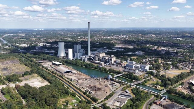 Aerial View of Herne Coal and Gas Power Plant in Germany