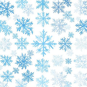 Christmas seamless pattern with snowflakes and festive lights