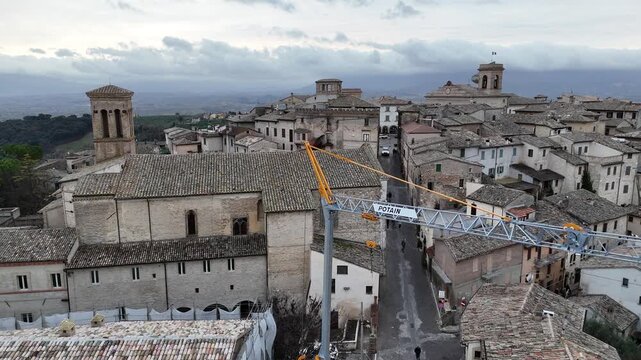 Montefalco, Umbria, Italy, aerial, drone, view