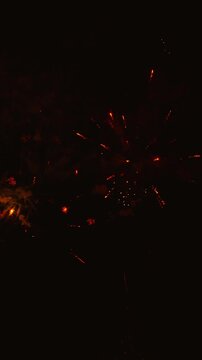 Spectacular firework display exploding in night sky