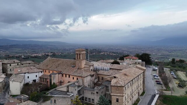 Montefalco, Umbria, Italy, aerial, drone, view