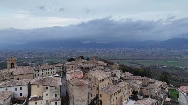 Montefalco, Umbria, Italy, aerial, drone, view
