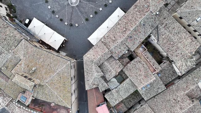 Montefalco, Umbria, Italy, aerial, drone, view