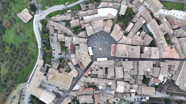 Montefalco, Umbria, Italy, aerial, drone, view
