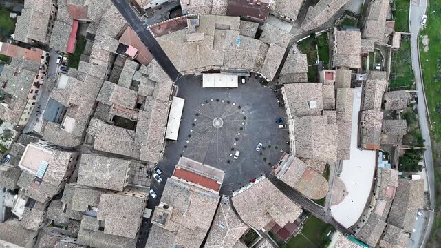 Montefalco, Umbria, Italy, aerial, drone, view
