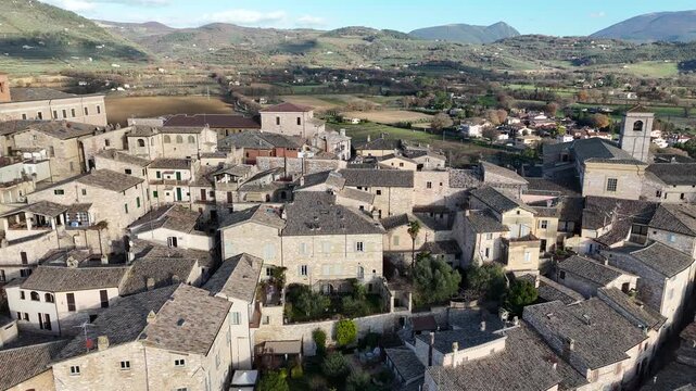 Spello, Umbria, Italy, aerial drone view