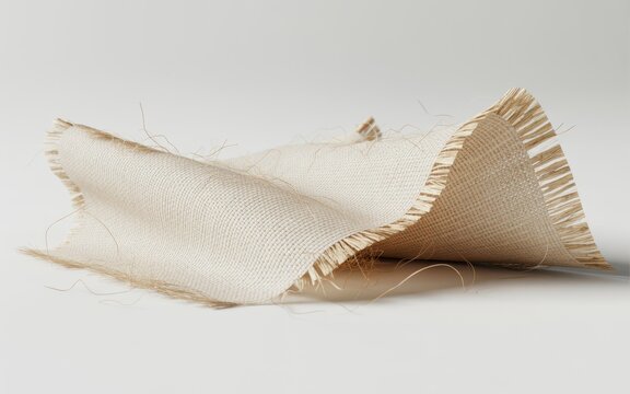 Natural burlap fabric with frayed edges vector