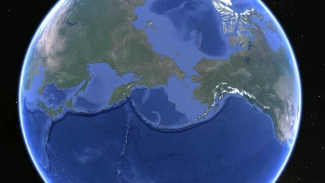 Video of rotating planet Earth in space. Alaska on geographical world map.