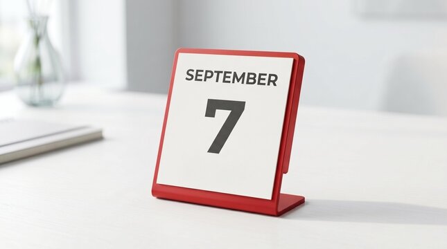 Desktop calendar showing september 7 for labor day