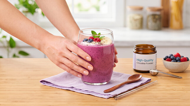 Citicoline & Berry Focus Smoothie &ndash; Mixed Berry Functional Beverage Recipe