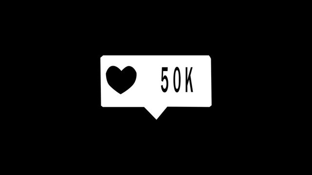 Beautiful Close-up of Social Like Icon With Counter on Website Quickly Increasing. Motion Graphic concept Animation
