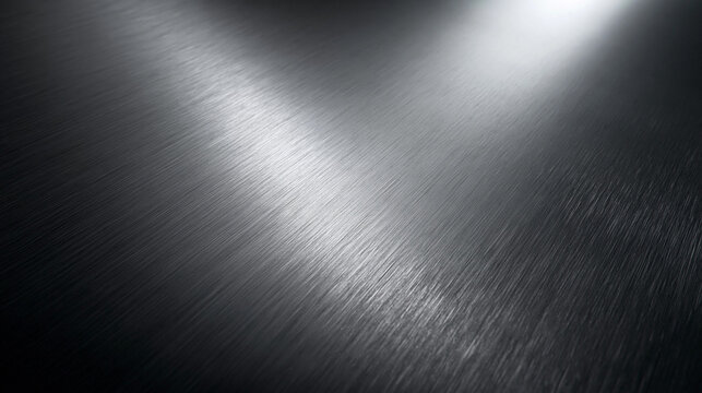 Brushed Dark Metal Surface Texture with Light Reflection