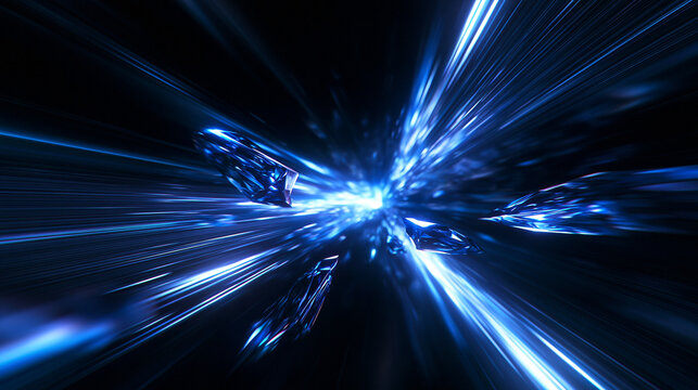 Abstract Blue Hyperspace Burst and High Speed Light Beams