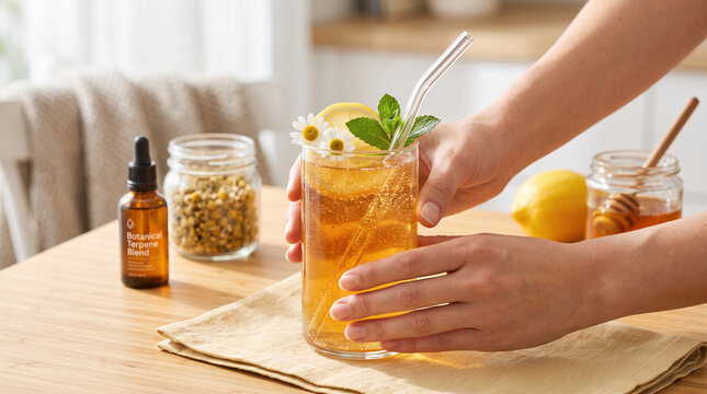 Terpene & Chamomile Sparkler &ndash; Botanical Citrus Infused Non-Alcoholic Beverage Recipe