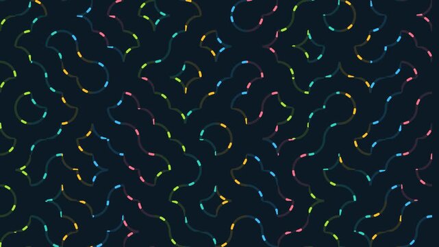 Dynamic Motion of Colorful Light Trails Creating Abstract Visual Effects in Video.