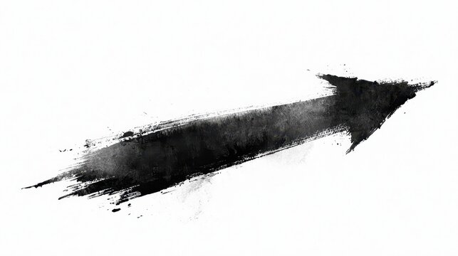Distressed arrow formed by layered strokes with ornate frame for branding and typography