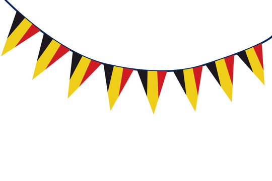 Bunting flags with belgium flag pattern