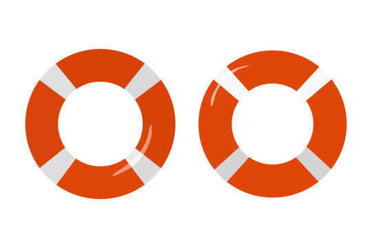 Two orange lifebuoys