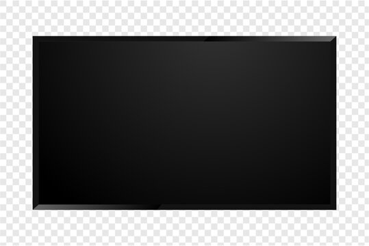 Realistic TV screen PNG. Modern stylish LCD panel. Large TV Screen display mockup. Blank TV template. Vector illustration of a plasma TV