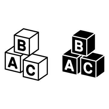 Educational abc letter blocks stack vector illustration