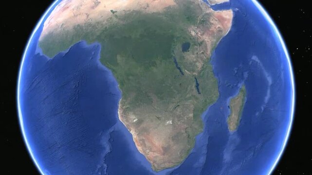 Video of rotating of planet Earth in space. Madagascar on geographical  world map.