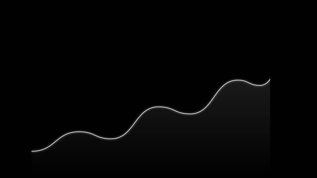 Minimalist Glowing Financial Growth Graph Animation on Black Background