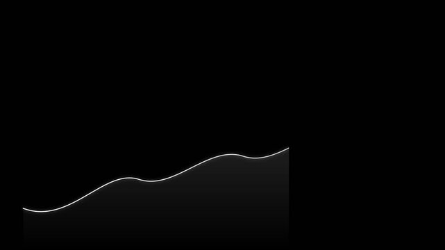 Minimalist Financial Growth Curve Chart on Black Background