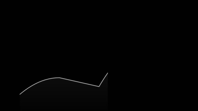 Minimalist White Line Chart Animating Upward Representing Financial Growth