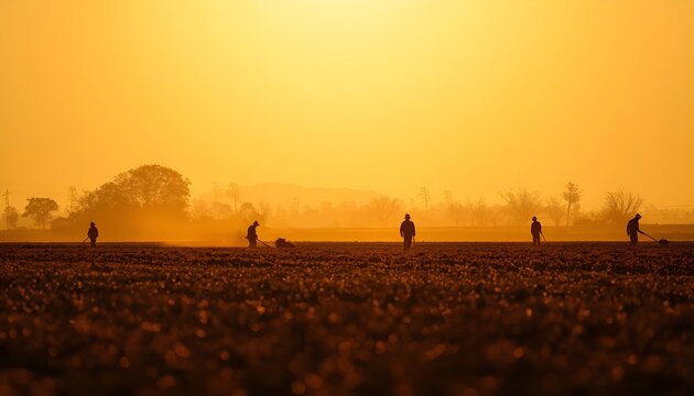 Farmer Agricultural Worker Background for Labor and Harvest Design