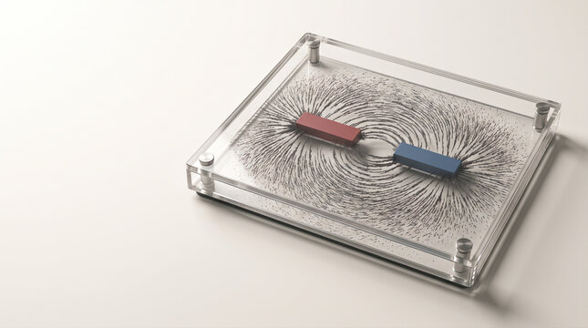 Magnetic Field Demonstration with Iron Filings and Bar Magnets