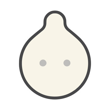 Simple cartoon face with two dots for eyes