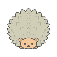 Cute cartoon hedgehog isolated on transparent background