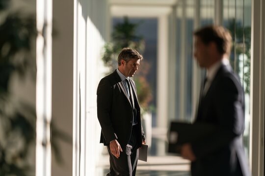Letting go in the workplace: a business professional stands as a formal document is delivered