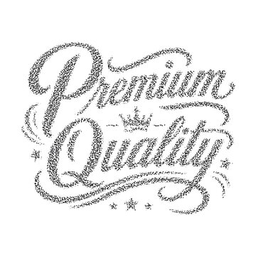 Premium quality hand lettered calligraphy design with decorative crown and stars